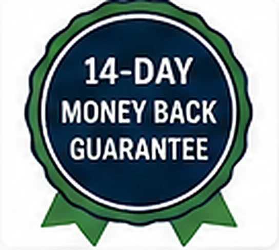 14-day money-back guarantee badge