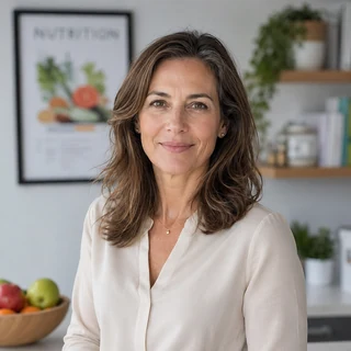 Dani Mercer, the LowCarbExpert spokesperson persona — a generated brand avatar, not a photo of a specific real individual.